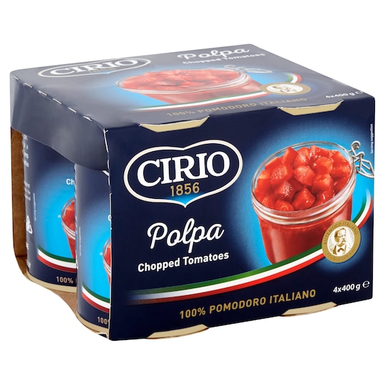 Cirio Chopped Tomatoes 4X400g Tesco Groceries