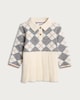 image 1 of F&F x Samantha Faiers Argyle Knit Collared Dress in Grey Marl