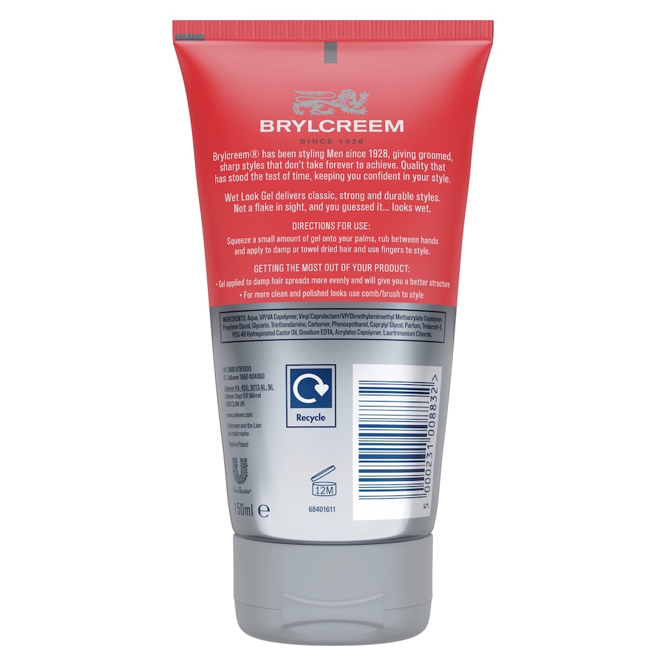 image 1 of Brylcreem Strong Wet Look Gel 150Ml