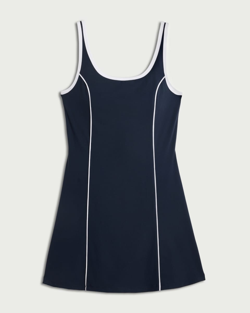 image 1 of F&F Active ULTRAMOVE Contrast Trim Tennis Dress in Navy