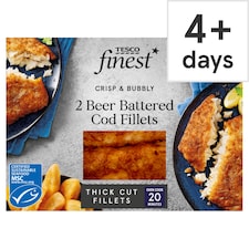 Tesco Finest 2 Beer Battered Cod Fillets 380G