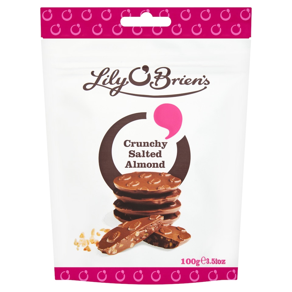 Lily O'Brien's Crunchy Salted Almond 100g Bag