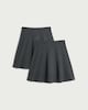 image 3 of F&F School Girls 2-Pack Cotton Rich Skirts in Grey