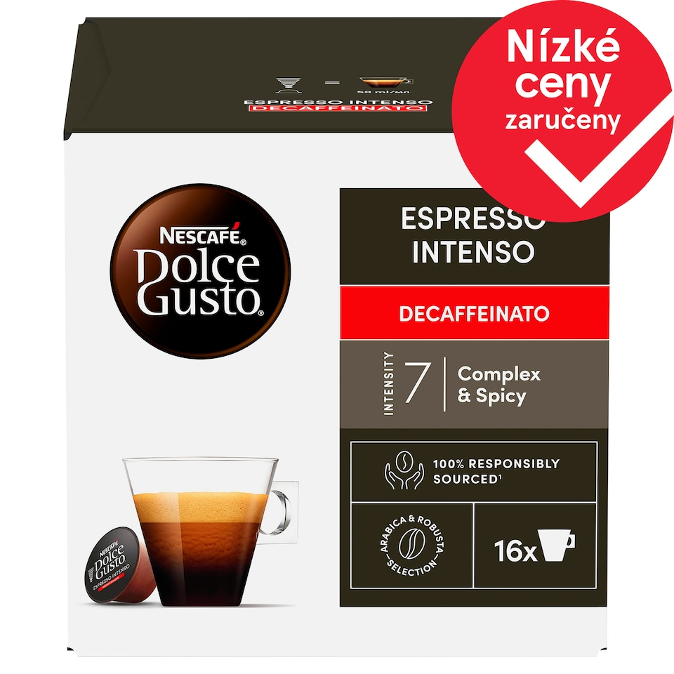 NESCAFÉ Dolce Gusto Espresso Intenso Decaffeinato - kávové kapsle - 16 kapslí v balení