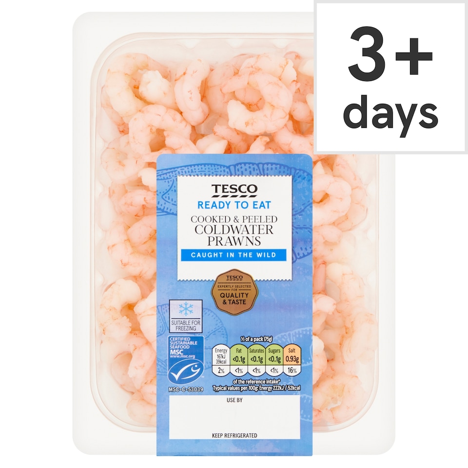 Tesco Cooked & Peeled Coldwater Prawns 150g