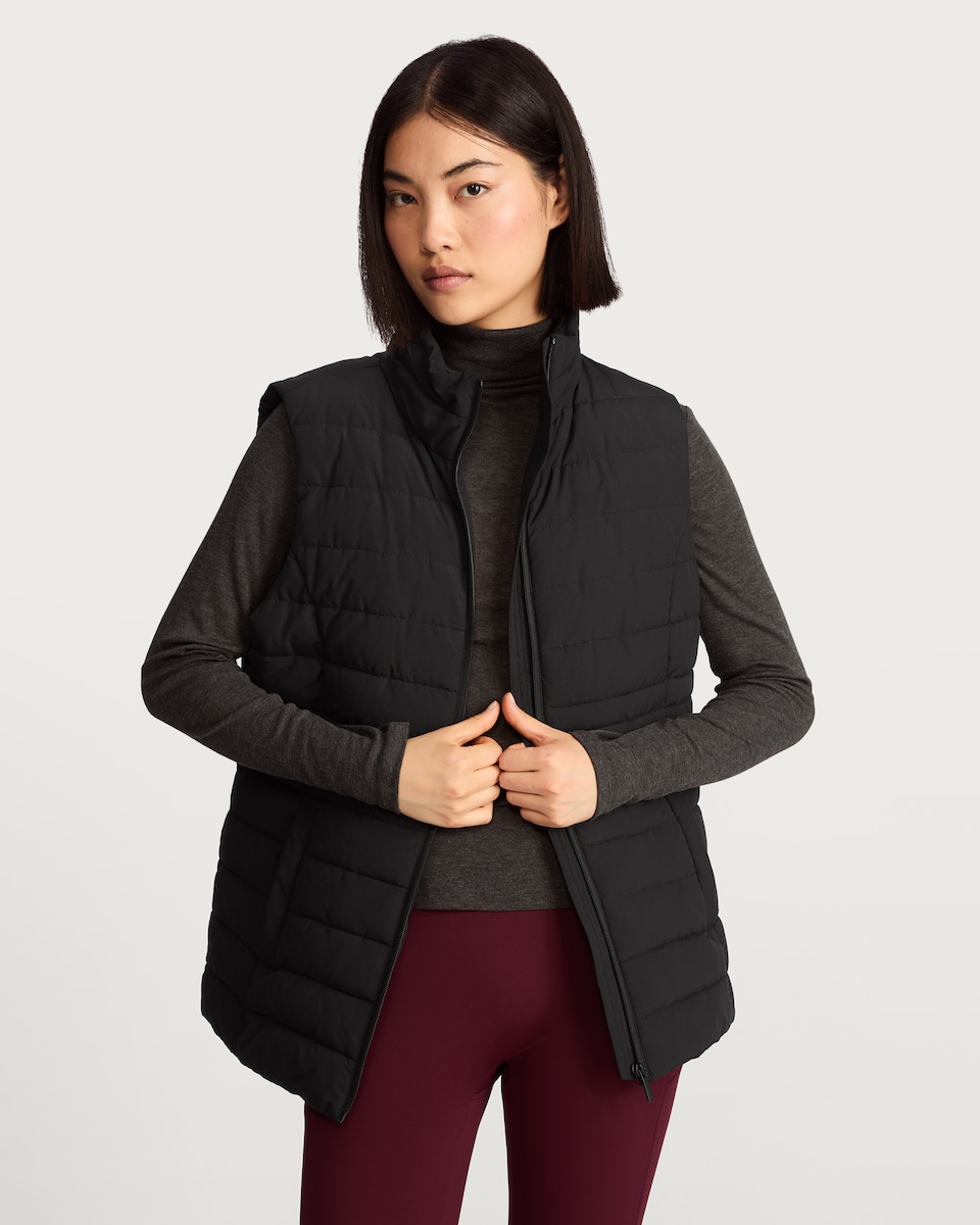 image 1 of F&F Quilted Shower Resistant Gilet in Black
