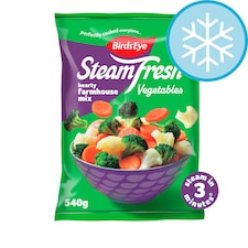 Birds Eye Steamfresh 4 Hearty Farmhouse Mixed Vegtables Steam Bags 540g