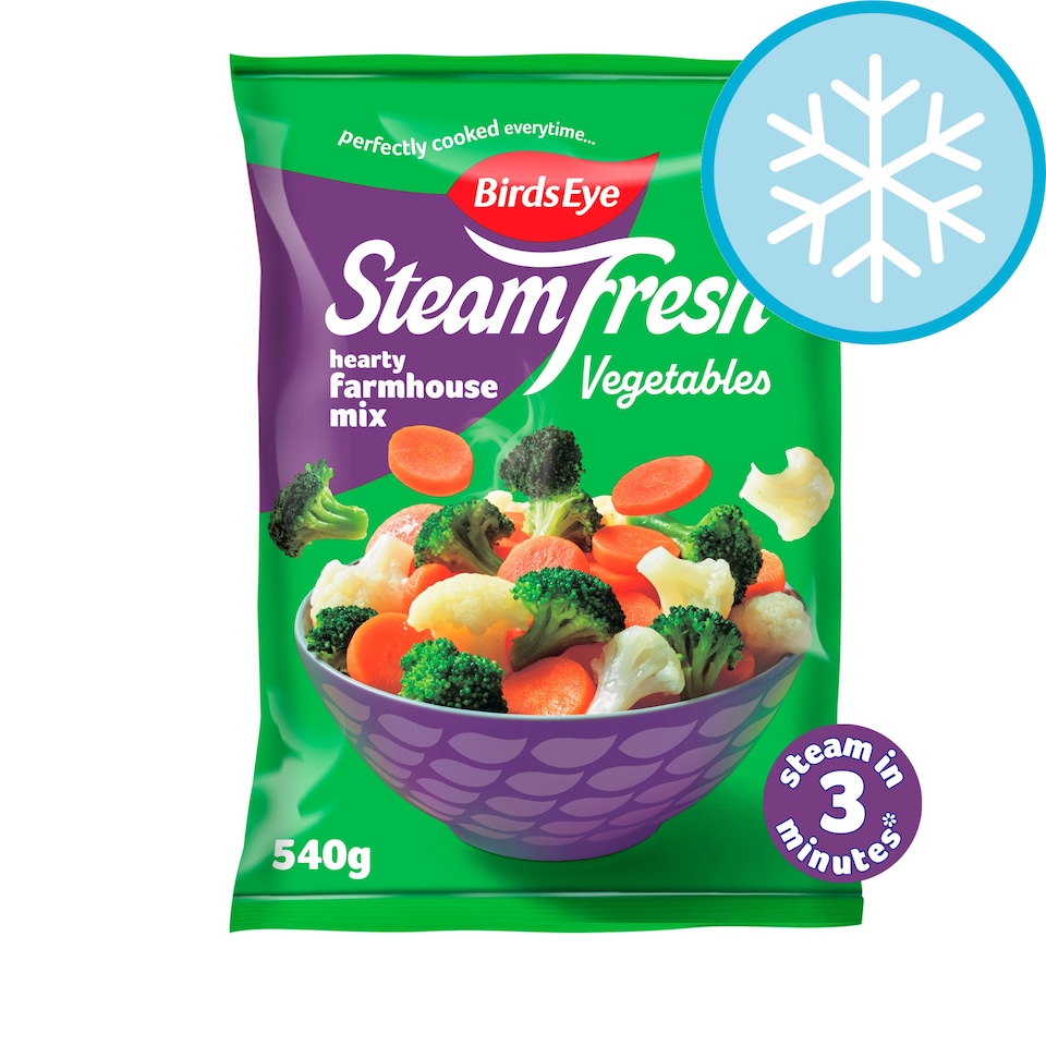 image 1 of Birds Eye Steamfresh 4 Hearty Farmhouse Mixed Vegtables Steam Bags 540g