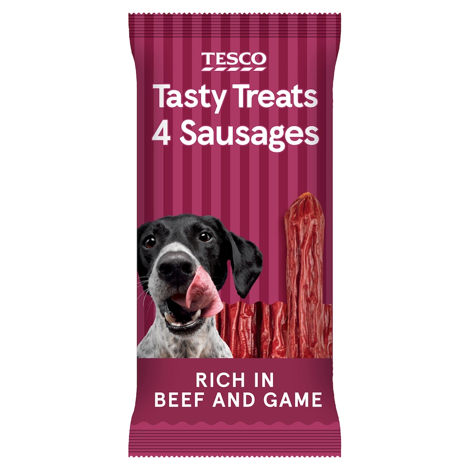 image 1 of Tesco Tasty Treats Dog Sausages - Rich in Beef and Game 70g