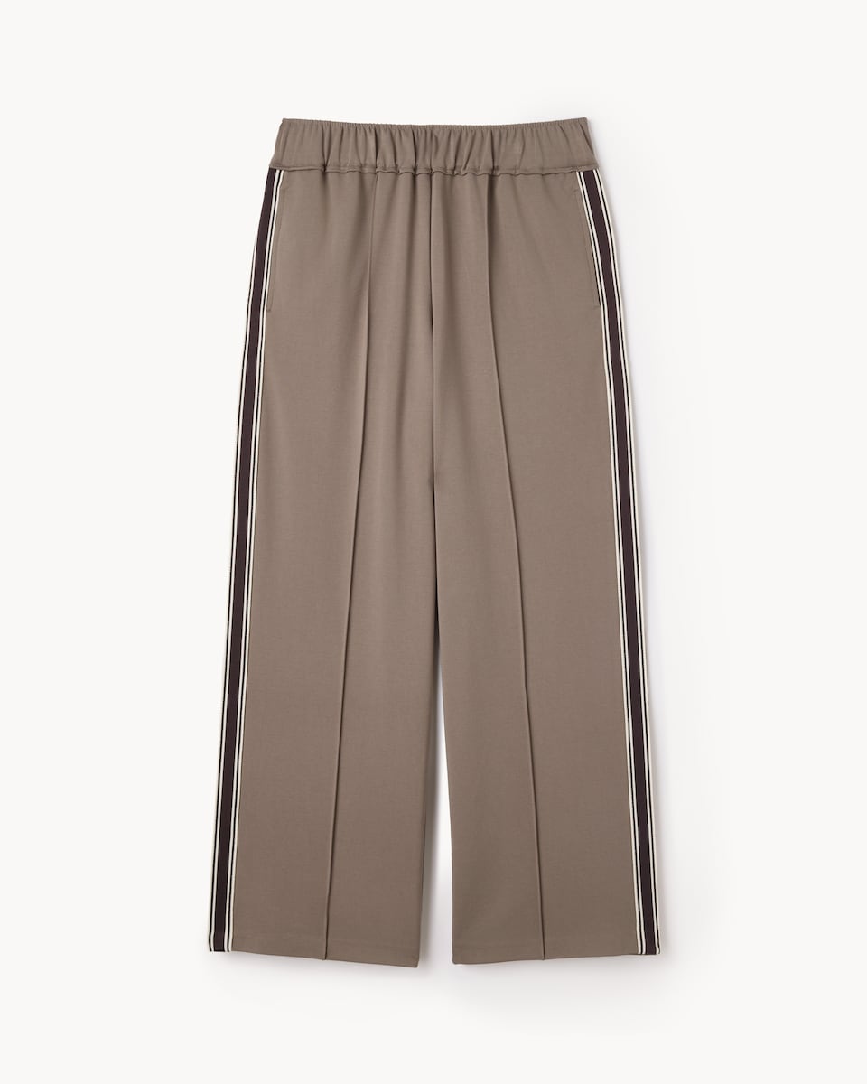 image 1 of F&F Side Stripe Wide Leg Trousers in Tan