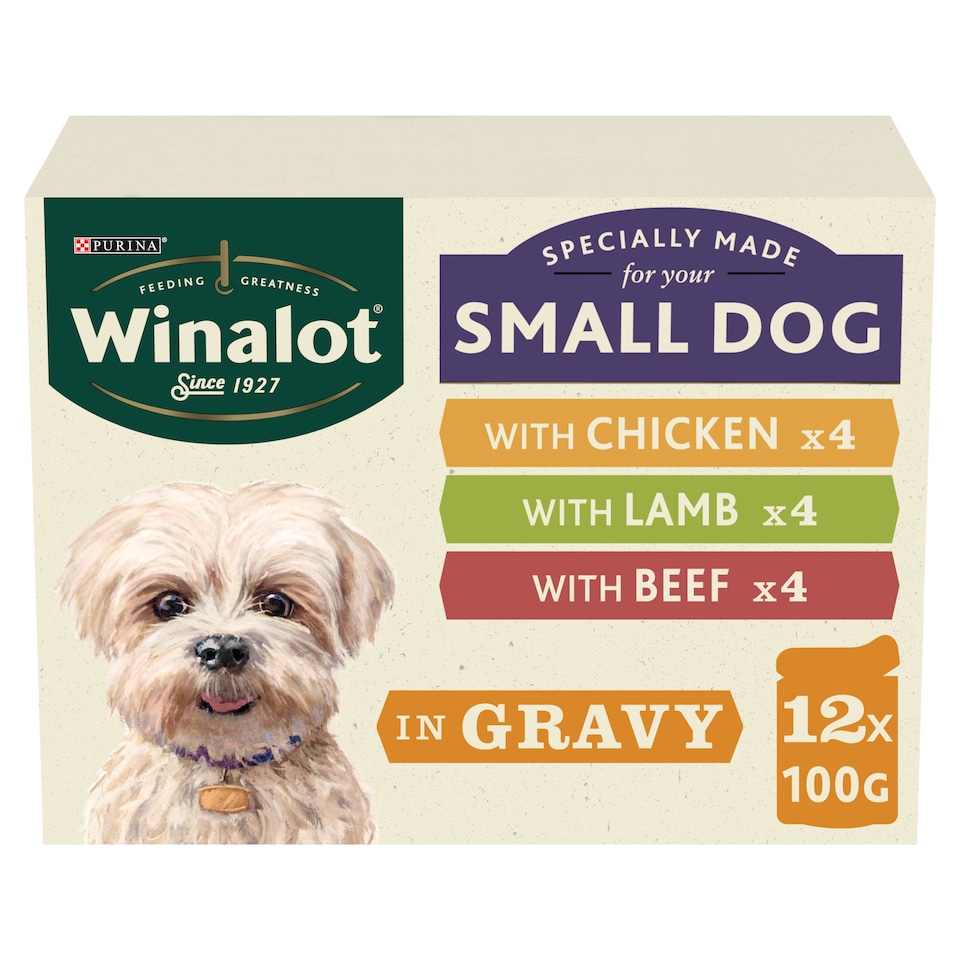 image 1 of WINALOT Meaty Chunks Small Dog Mixed in Gravy Wet Dog Food 12x100g