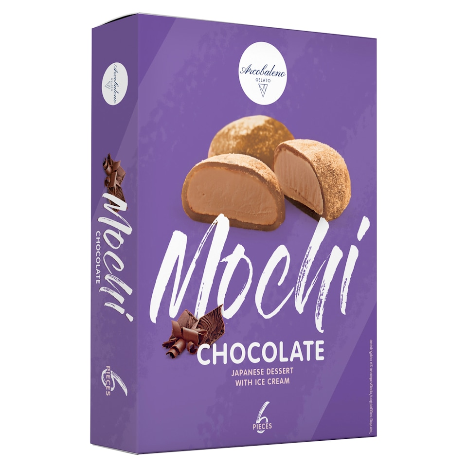 Arcobaleno Gelato Mochi Chocolate Dessert with Ice Cream 6 x 35 g (210 g)