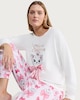 image 1 of Disney Marie Christmas Fleece Top and Trousers Pyjamas in Multi Pink