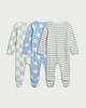 image 2 of F&F Baby 3-Pack Pure Cotton Printed Sleepsuits in Multi