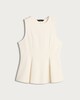 image 4 of F&F Ponte Peplum Hem Top in Cream