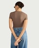 image 3 of F&F Polyamide Short Sleeved Bodysuit in Brown