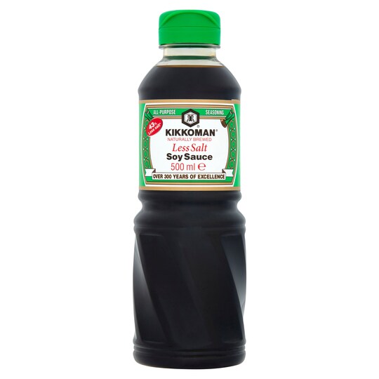 Kikkoman Less Salt Soy Sauce 500Ml Tesco Groceries