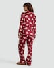 image 3 of F&F Curtis The Dog Printed Fleece Revere Shirt and Trousers Pyjamas  in Red