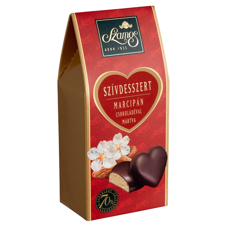 image 1 of Szamos Szívdesszert Almond Marzipan Covered with Chocolate 10 db 130 g