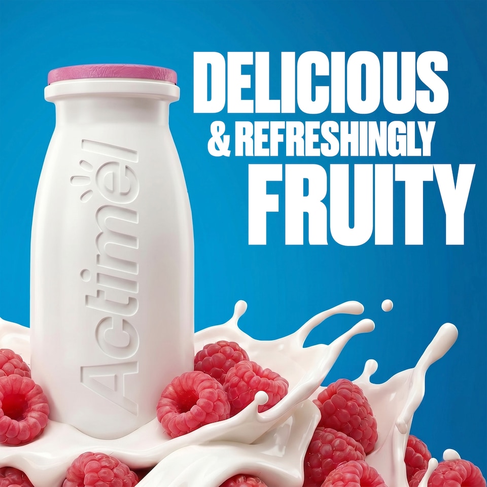 image 1 of Actimel Raspberry Fat Free Immunity Live Yoghurt Drink Multipack 8X100g