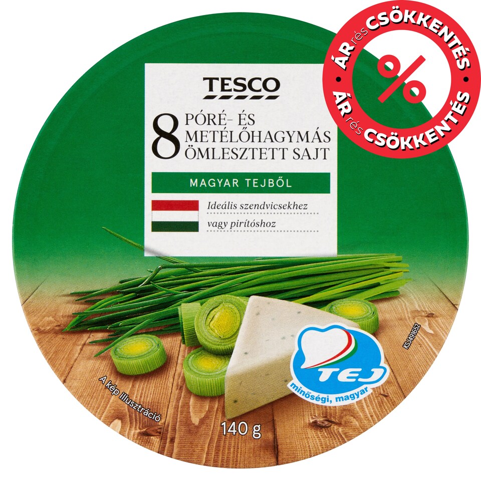Tesco Processed Cheese with Leek and Chives 8 pcs 140 g