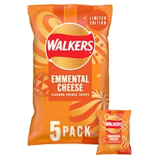 Walkers Festive Emmental Cheese Multipack Crisps 5 x 25g