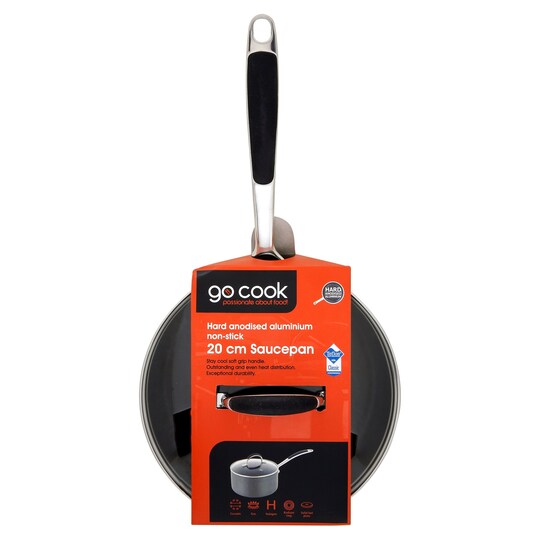 TESCO GO COOK HARD ANODISED 20CM SAUCEPAN Tesco Groceries