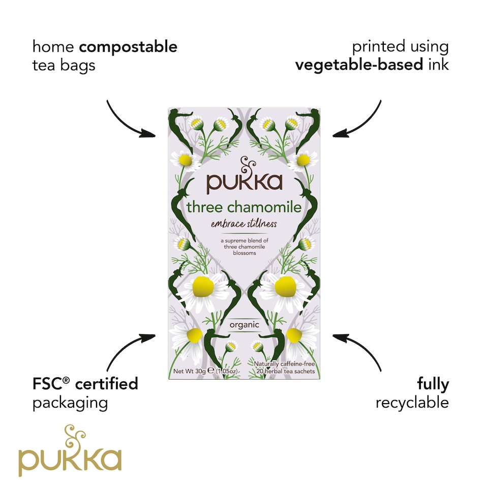 image 1 of Pukka Organic 3 Chamomile 20 Tea Bags 30G