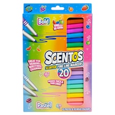 Scentos Fine Line Markers Bold & Pastel 20 pack