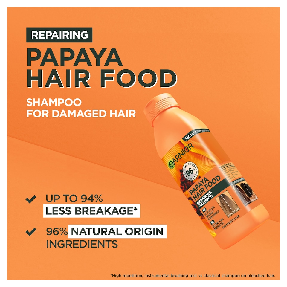 image 1 of Garnier Ultimate Blends Hair Food Papaya Shampoo 350ml