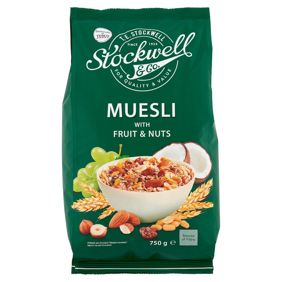 Stockwell & Co. gabonapehely mazsolával, mogyoróval, lenmaggal, kókuszreszelékkel 750 g