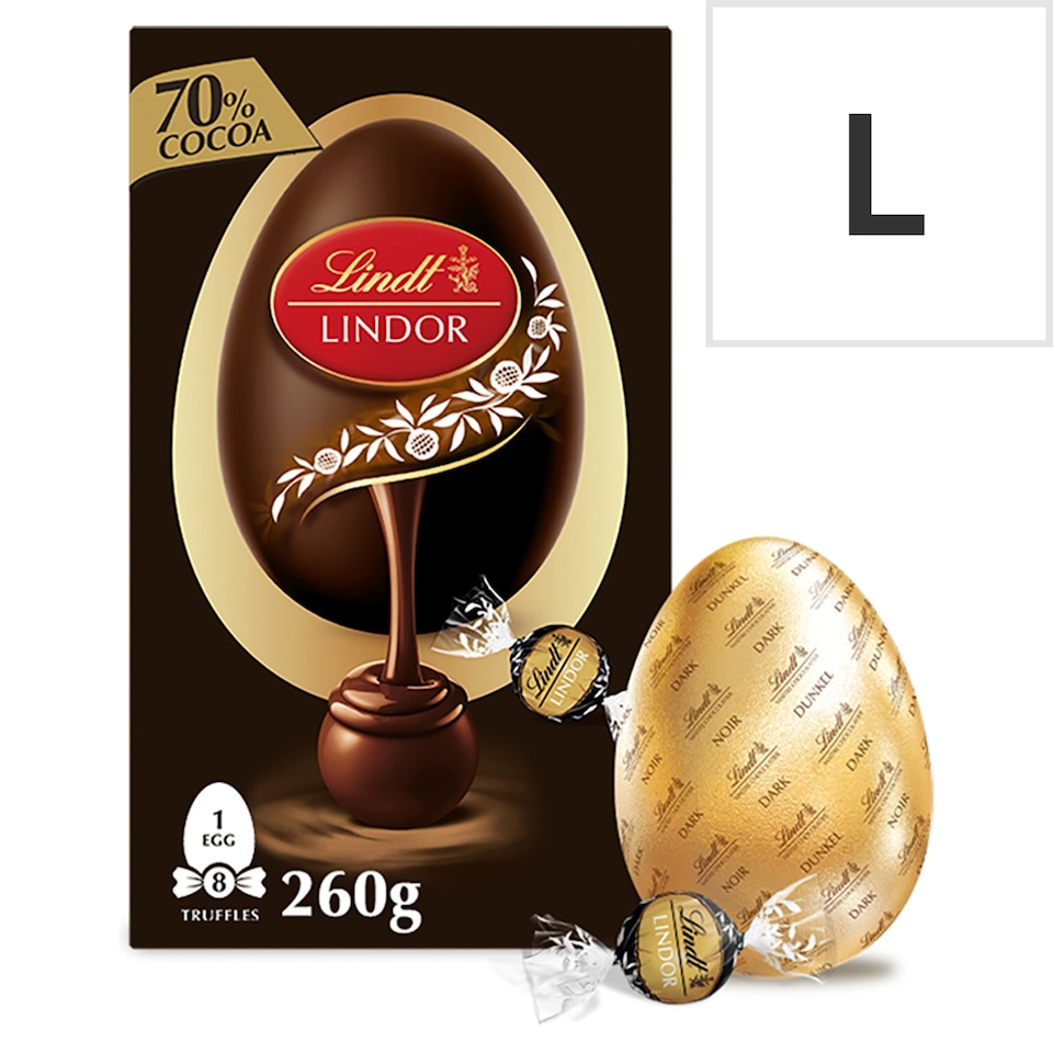image 1 of Lindt Lindor Dark Chocolate Egg with 70% Cocoa Truffles 260g
