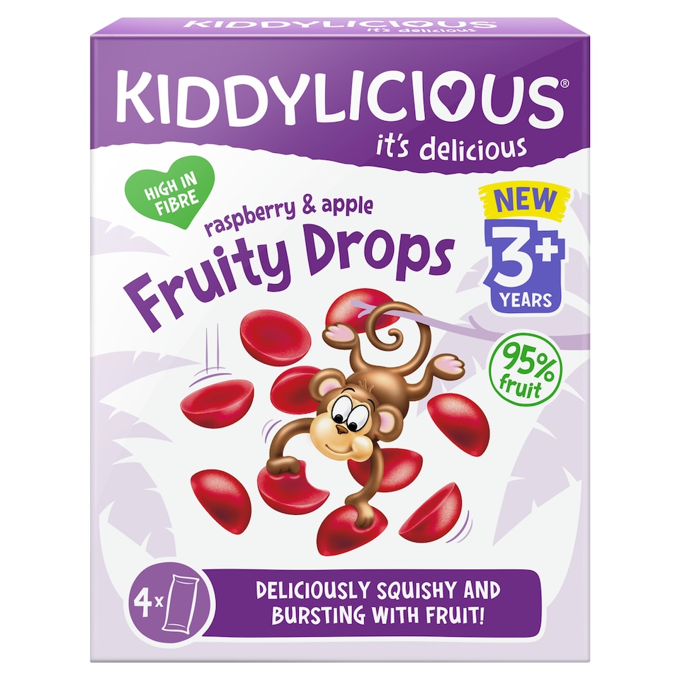 image 1 of Kiddylicious Ovocné želé bonbónky jablko a malina 4 x 16g
