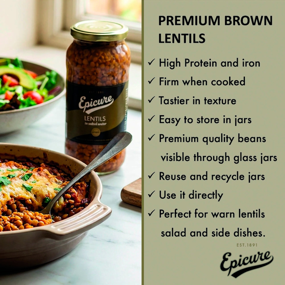 image 1 of Epicure Lentils in Salted Water 540g
