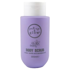 Get Up & Glow body scrub violet vanilla and sandalwood 300ml