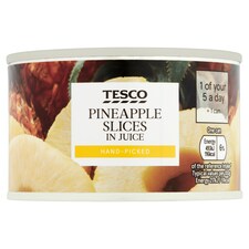 Tesco Pineapple Slices In Juice 227G