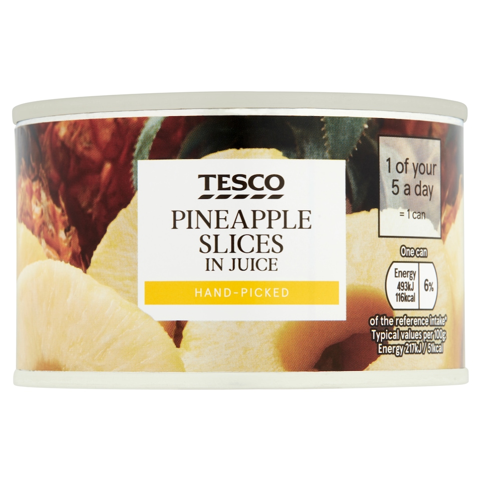 Tesco Pineapple Slices In Juice 227G