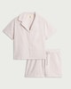 image 4 of F&F Pure Cotton Seersucker Striped Short Pyjama Set in Multi Green