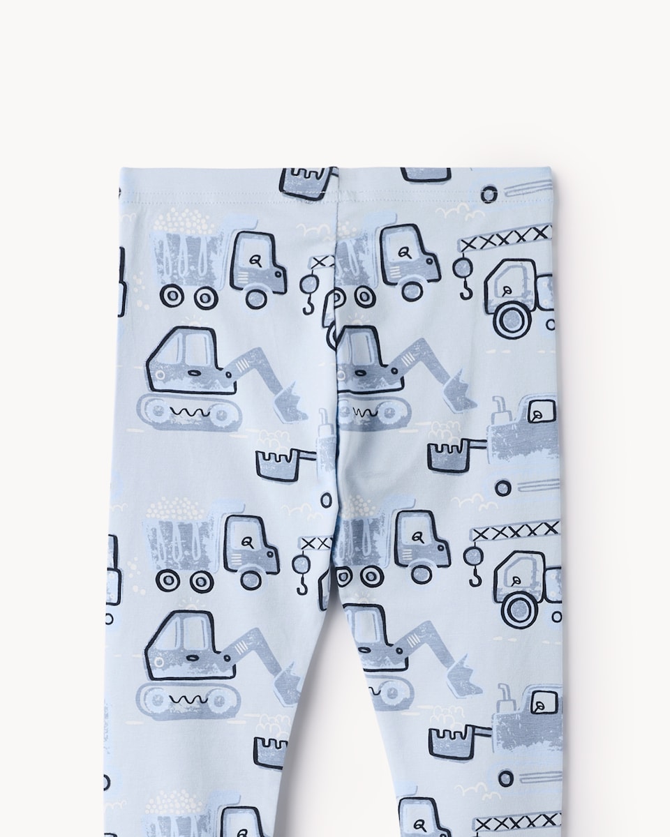 image 1 of F&F Boys 2-Pack Cotton Rich Vehicle Leggings in Multi