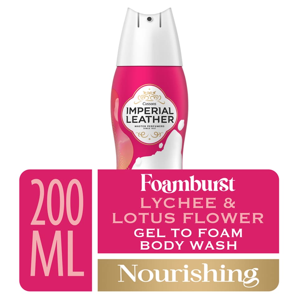 image 1 of IMPERIAL LEATHER NOURISHING FOAMBURST BODY WASH LYCHEE & LOTUS FLOWER 200ML