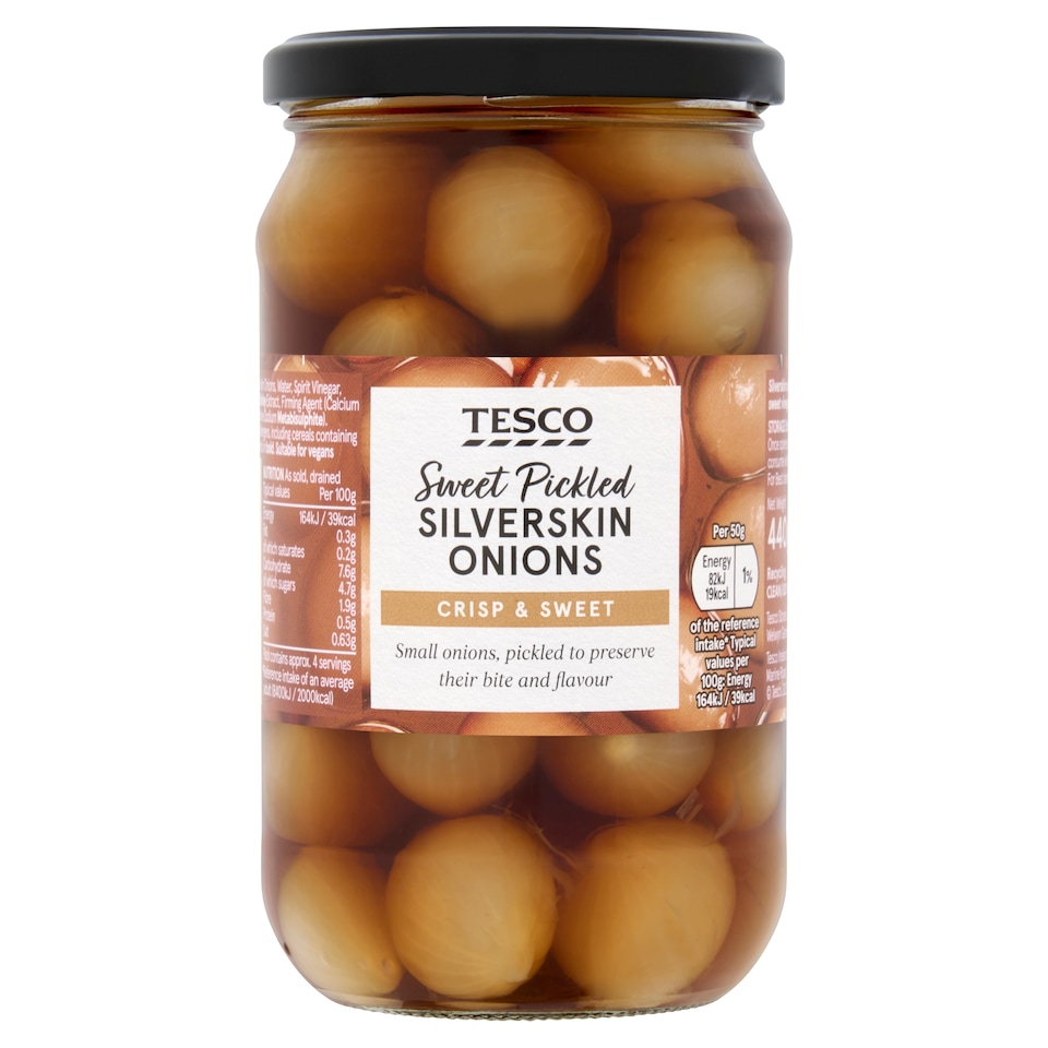 Tesco Sweet Pickled Silverskin Onions 440G