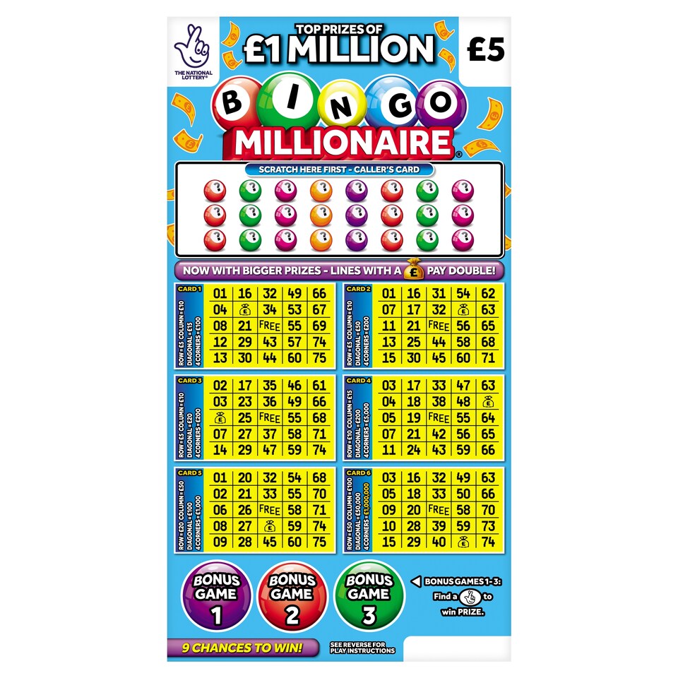 BINGO MILLIONAIR SCRATCHCARD
