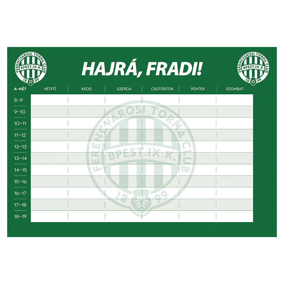 Ferencvárosi Torna Club A/5-Size Timetable