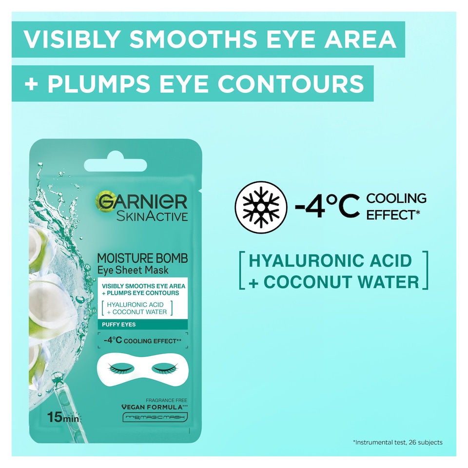 image 1 of Garnier Eye Tissue Mask Coconut Water 6G
