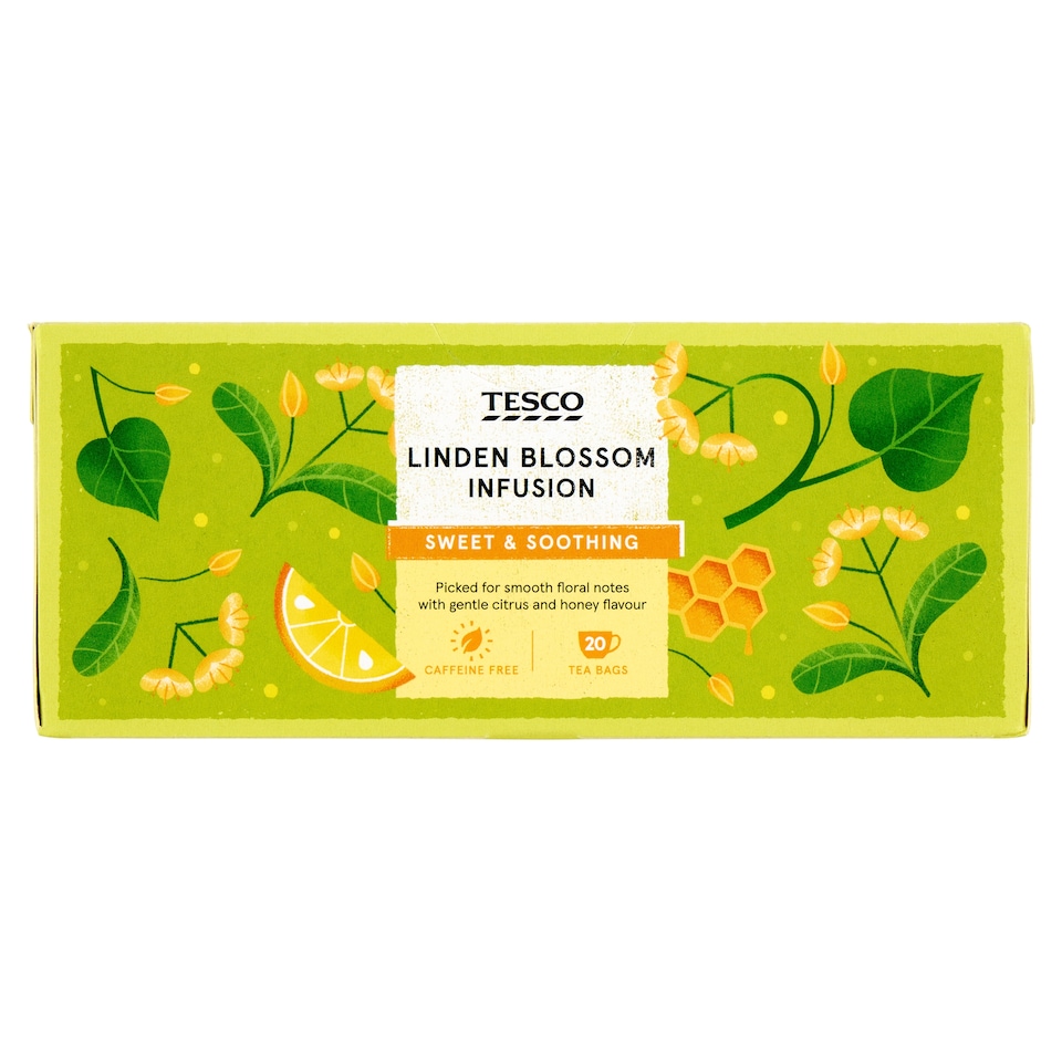Tesco aromatizált, filteres méz ízű hársfa virág tea citromhéjjal 20 filter 40 g