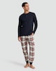 image 1 of F&F Pure Cotton Henley Top and Trousers Pyjamas in Multi