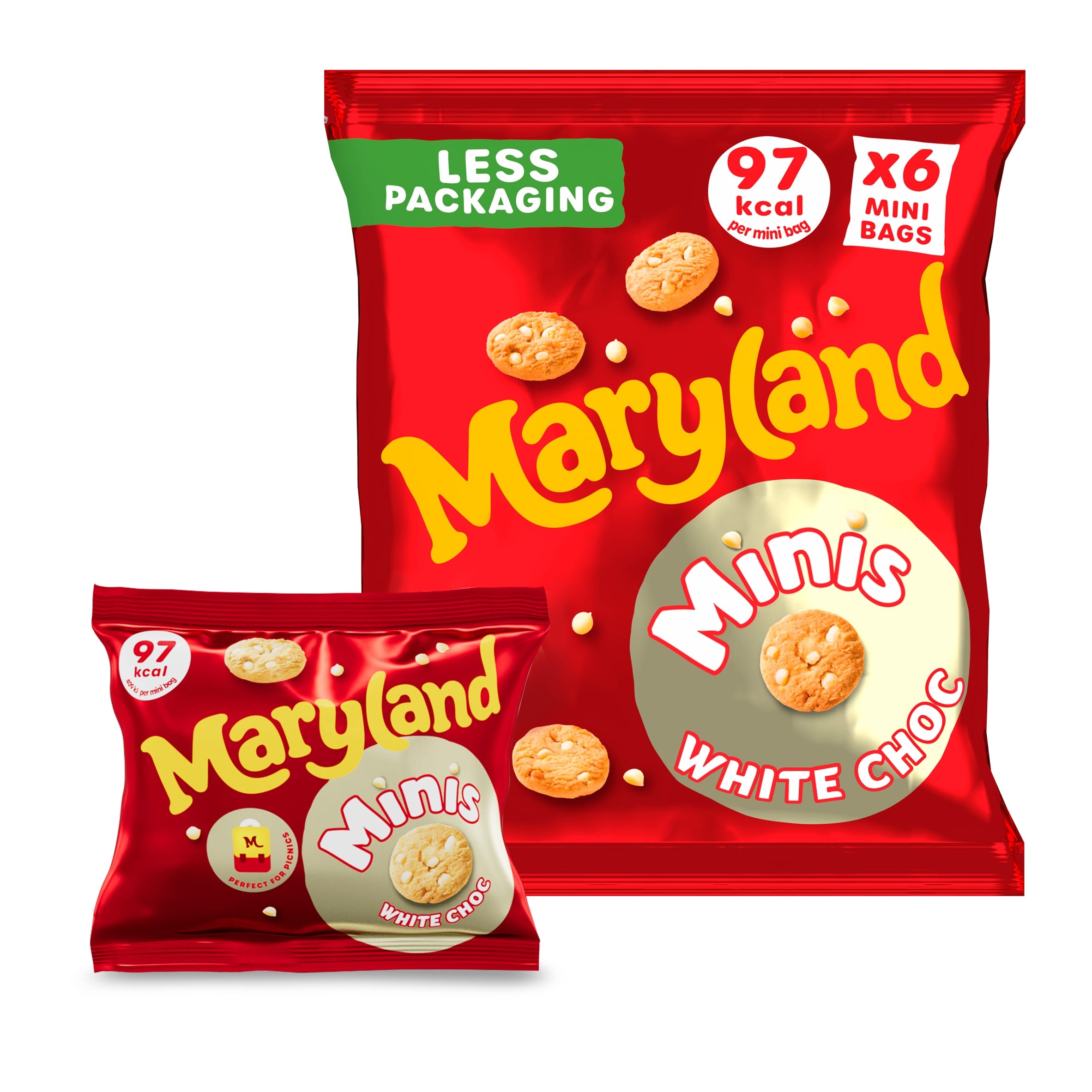Maryland 6 Mini White Choc Cookie Bags 118.8g