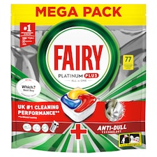 Fairy Platinum Plus 77 Lemon Dishwasher Tablets 1194G