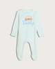 image 1 of F&F Baby Pure Cotton I Love My Daddy Long Sleeved Sleepsuit in Blue