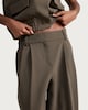 image 2 of The F&F Edit Double Pleated Barrel Leg Trousers in Khaki